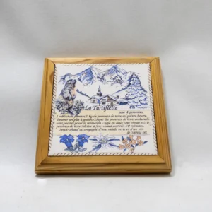 Dessous de plat carré en bois et céramique recette Tartiflette