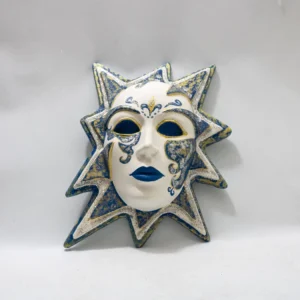 Masque Vénitien d'art Soleil Céramique peint à la main Venise