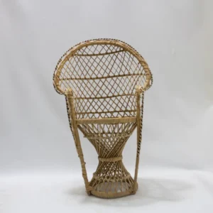 Mini Fauteuil Paon en Rotin pour Poupée, Déco Bohème Chic