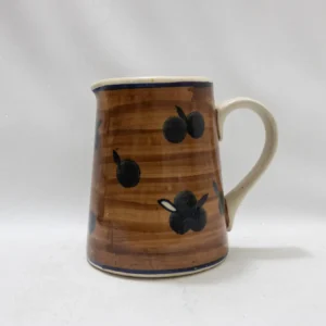Pichet en céramique provençale, motifs olives peints à la main