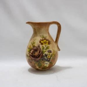 Pichet Floral Vintage en Céramique, Décoration Rustique Chic