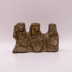 Statuette Vintage des 3 Singes de la Sagesse en Bronze Patiné
